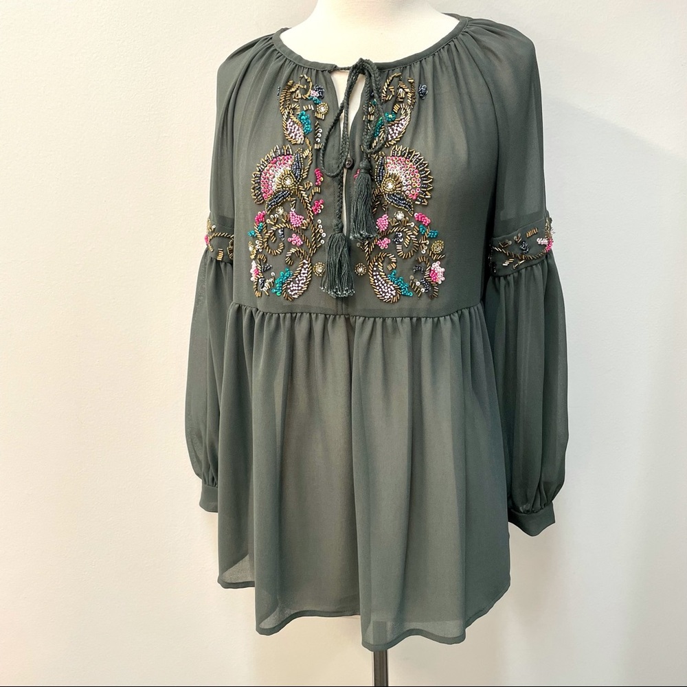 La Bellingham Hillary Scott Boho Beaded Top